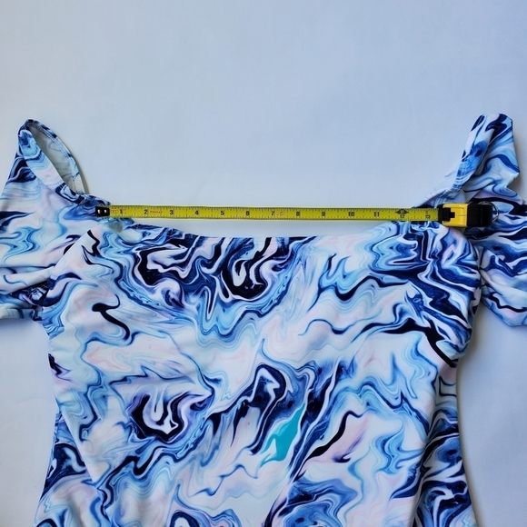 NWOT Sports Illustrated Swim Marbled Long Sleeve One Piece Size XL - Picture 4 of 9